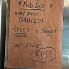 Skinnys Barbeque menu