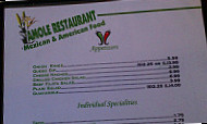 Amole's Mexican menu