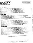 Brazen Open Kitchen menu