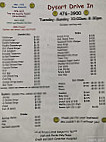 Dysart Drive-in menu