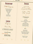 Le Chalet menu