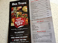 Box Trees Indian Takeaway menu