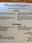 Blue Bird Bistro menu