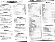 Sandwich Shop menu