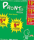 Pronto Pizza menu