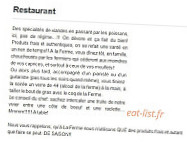 La Ferme menu