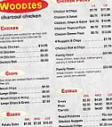 Woodies Charcoal Chicken menu