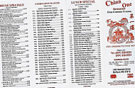 China One menu