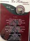 La Rôtisserie menu