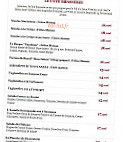 La Brasserie du Chateau menu