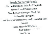 Weatherlow Farms menu