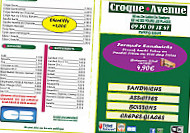 Croque Avenue menu