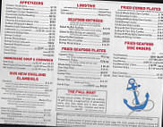 Barnacle Bill's menu