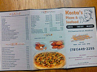 Kostas Pizza Seafood menu