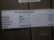 Cove menu