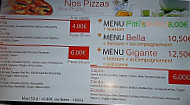 Pitti's menu