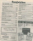 Tony's I-75 Restaurant menu