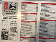 Panda At Morisset menu