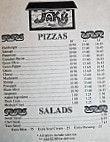 Jakes Pizza menu