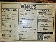 Monroe's Burgers Beers menu