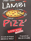 Lambi Pizz menu