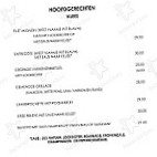 De Velddreef menu