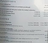 La Zanyas Restaurant & Bar menu