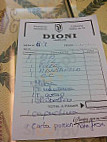 Cafeteria Dioni menu