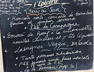 L'Épicerie menu