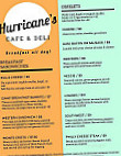 Hurricane's Cafe Deli menu