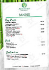 Asian Green menu