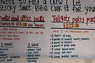 Sticky Sauce Bbq menu