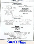 Carol's Place menu