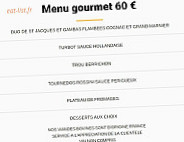 L'escapade menu