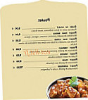 Le Prince Indien menu