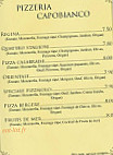 Pizzeria Capobianco menu