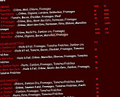 Monsieur Pizza menu