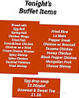 Lin's Chinese Buffet menu