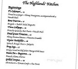 The Highlands Kitchen menu