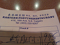 Eastern Fortune Restaurant menu