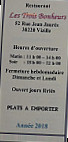 Restaurant Les Trois Bonheurs menu