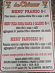 Da Chicco Pizza menu