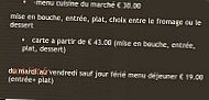 La Cuisine du Marché menu