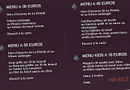 Restaurant La Pinede menu