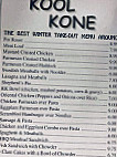 Kool-kone menu