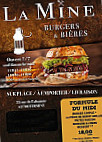 La Mine Burgers Bieres menu