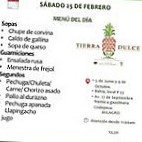 Tierra Dulce Cafe menu