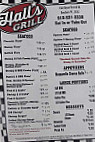 Hall's Grill menu