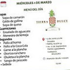 Tierra Dulce Cafe menu