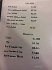 Vesta Cafe menu